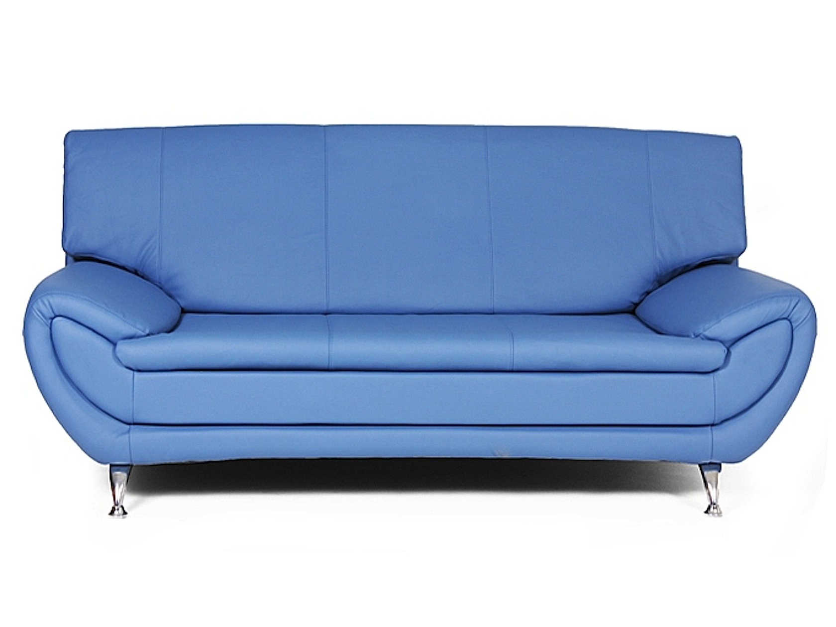 Синий диван из экокожи